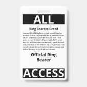 Moderne Funny Custom Foto Ring Bearer ID Security Badge (Achterkant)