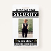 Moderne Funny Custom Foto Ring Bearer ID Security Badge (Voorkant)