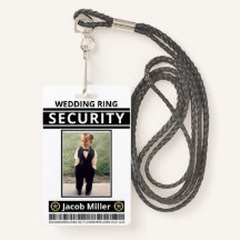 Moderne Funny Custom Foto Ring Bearer ID Security