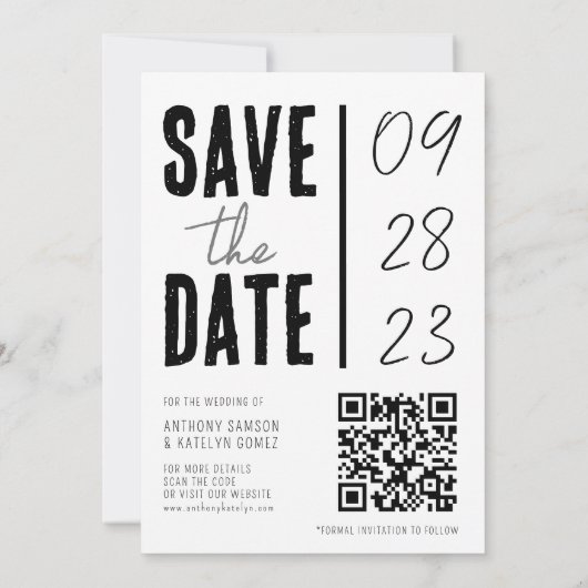 Moderne Funny Free Food & Drink Wedding 3 Foto Save The Date (Achterkant)