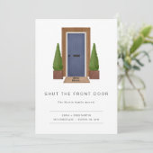 Moderne Funny Moving kondiging met voordeur Kaart (Staand voorkant)