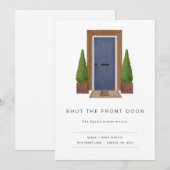 Moderne Funny Moving kondiging met voordeur Kaart (Voorkant / Achterkant)