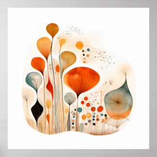 Moderne fusie-waterverf abstract poster