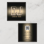 Moderne, futuristische abstracte DJ Square Busines Vierkante Visitekaartje (Voorkant / Achterkant)