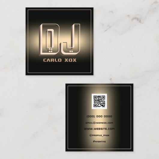 Moderne, futuristische abstracte DJ Square Busines Vierkante Visitekaartje (Voorkant / Achterkant)