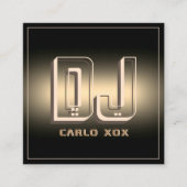 Moderne, futuristische abstracte DJ Square Busines Vierkante Visitekaartje (Voorkant)