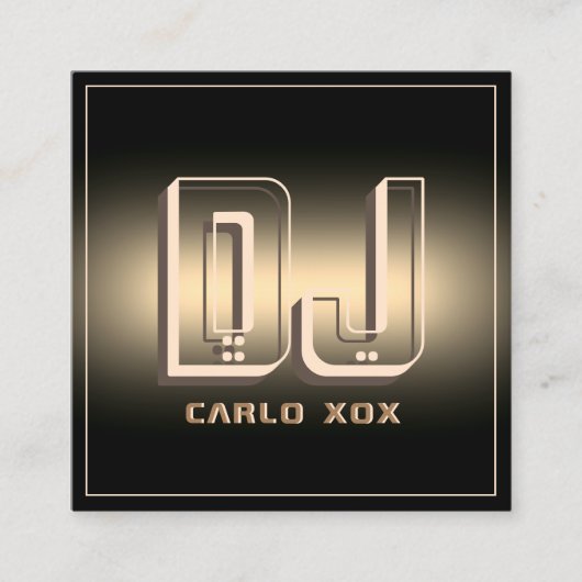 Moderne, futuristische abstracte DJ Square Busines Vierkante Visitekaartje (Voorkant)
