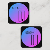 Moderne futuristische neonstijl vierkante visitekaartje (Voorkant / Achterkant)