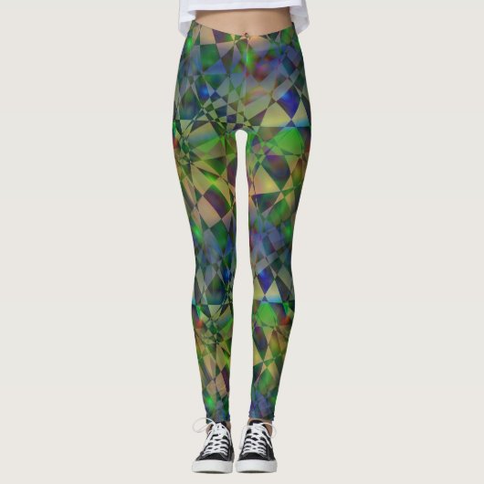Moderne Futuristische verbrijzelde licht ombre gra Leggings (Voorkant)