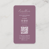 Moderne fysiotherapeut Dusty Pink Script Visitekaartje (Achterkant)