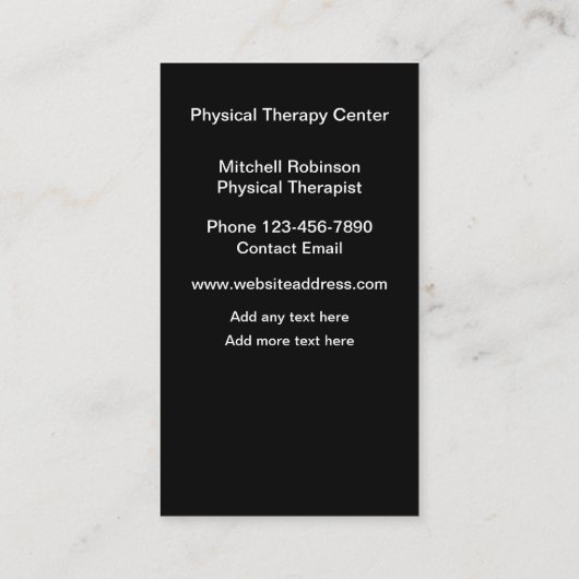 Moderne fysiotherapie orthopedisch visitekaartje (Achterkant)