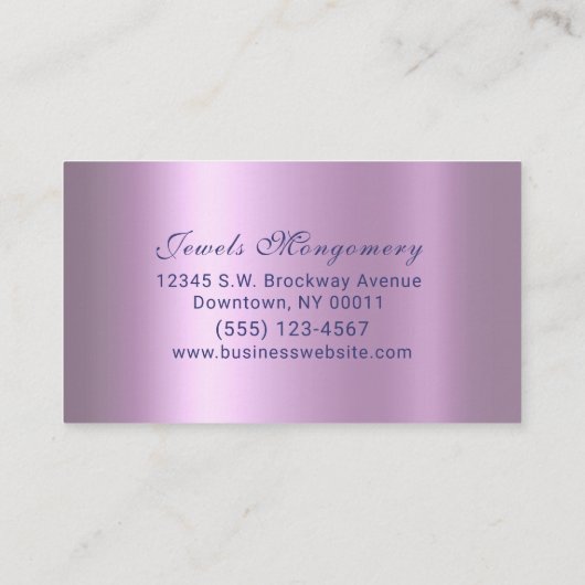 Moderne Galaxy Blauwgroen Lavendar Folie Visitekaartje (Achterkant)