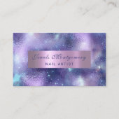 Moderne Galaxy Blauwgroen Lavendar Folie Visitekaartje (Voorkant)