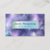Moderne Galaxy Blauwgroen Lavendar Folie Visitekaartje (Voorkant)