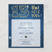 Moderne galaxy Blue BAR MITZVAH-uitvindingen (Voorkant)