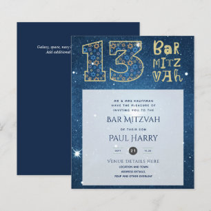 Moderne galaxy Blue BAR MITZVAH-uitvindingen
