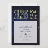 Moderne galaxy Blue BAR MITZVAH-uitvindingen Kaart (Voorkant)