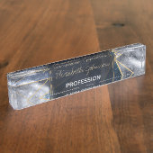 Moderne galaxy Nebula Geometric Gold Triangles Naambordje (Zijkant)