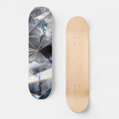 Moderne galaxy Nebula Geometric Gold Triangles Persoonlijk Skateboard (Voorkant)