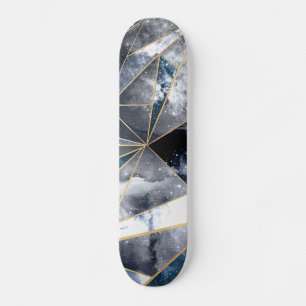Moderne galaxy Nebula Geometric Gold Triangles Persoonlijk Skateboard