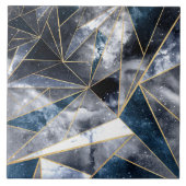 Moderne galaxy Nebula Geometric Gold Triangles Tegeltje (Voorkant)