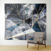 Moderne galaxy Nebula Geometric Gold Triangles Wandkleed (In Situ (horizontaal))