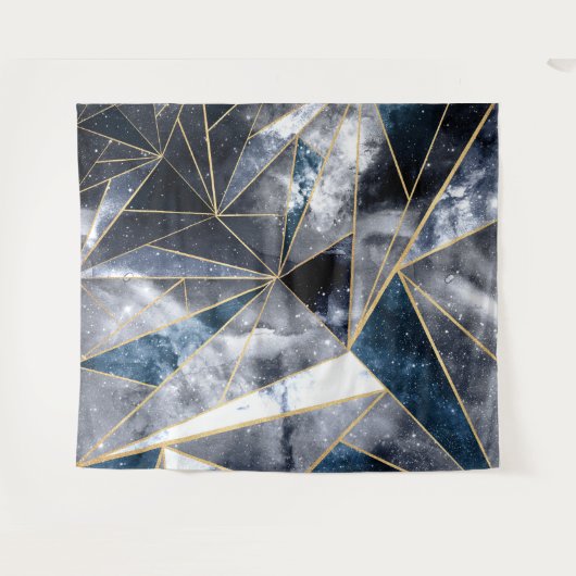 Moderne galaxy Nebula Geometric Gold Triangles Wandkleed (Voorkant (horizontaal))