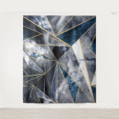 Moderne galaxy Nebula Geometric Gold Triangles Wandkleed (Voorkant)
