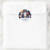 Moderne Galaxy Planets Space Rocket Bedankt Ronde Sticker (Tas)