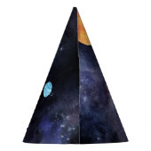 Moderne Galaxy Planets Space Rocket Kids Verjaarda Feesthoedjes (Achterkant)