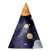 Moderne Galaxy Planets Space Rocket Kids Verjaarda Feesthoedjes (Links)
