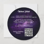 Moderne Galaxy QR Code Volle Maan Bruiloft Kaart (Achterkant)