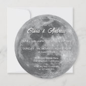 Moderne Galaxy QR Code Volle Maan Bruiloft Kaart (Voorkant)