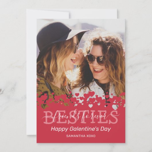 Moderne galentines Day Foto Holiday Kaart (Voorkant)