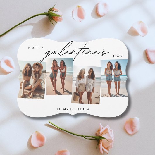Moderne Galentine's Day fotokaart voor BFF | Beste Feestdagenkaart