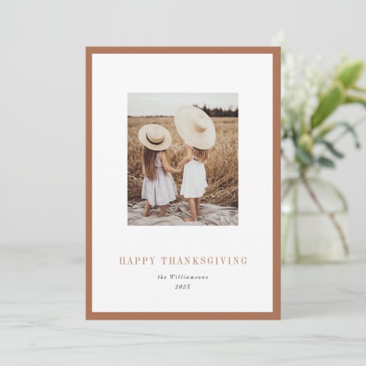 Moderne Galerij Lijst Thanksgiving Fotokaart Feestdagenkaart (Staand voorkant)