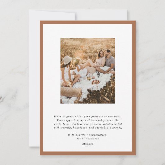 Moderne Galerij Lijst Thanksgiving Fotokaart Feestdagenkaart (Achterkant)