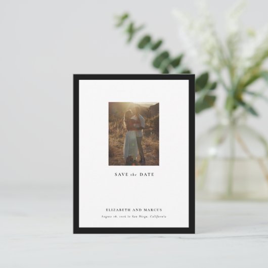 Moderne galerij met vaste rand Lijst Opslaan datum Briefkaart (Staand voorkant)