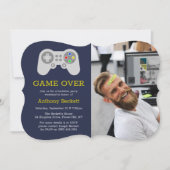 Moderne 'Game Over' Foto Bachelorfeest Uitnodiging (Voorkant)