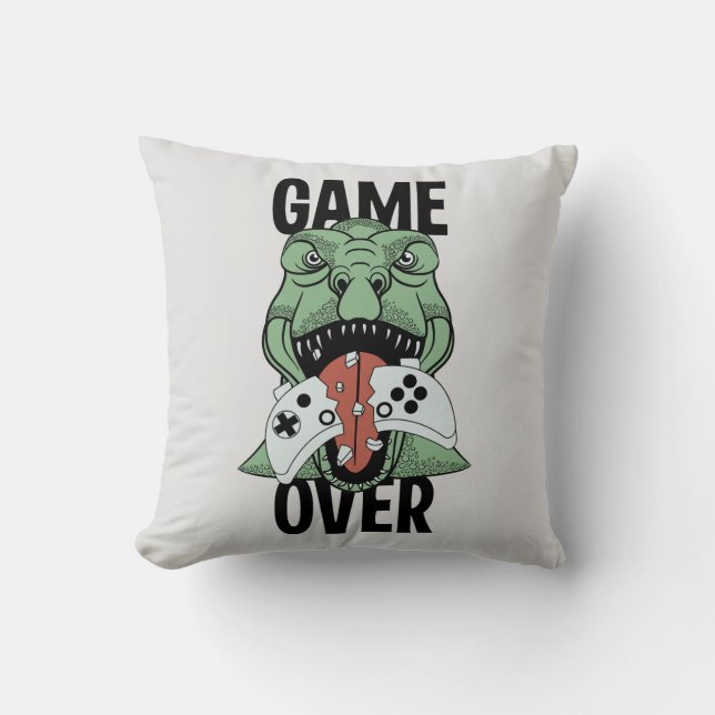 Moderne game over T-Rex Dinosaur videokamers' Kussen (Voorkant)