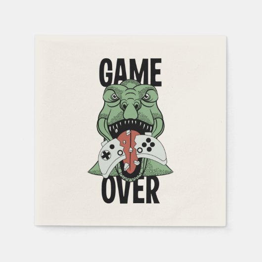 Moderne game over T-Rex Dinosaur videokamers' Servet (Voorkant)