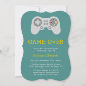 Moderne 'Game Over' vrijgezellenfeest uitnodiginge Kaart (Voorkant)