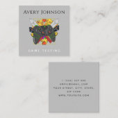 Moderne game-testende gamer Trendy Graphics Cool Vierkante Visitekaartje (Voorkant / Achterkant)