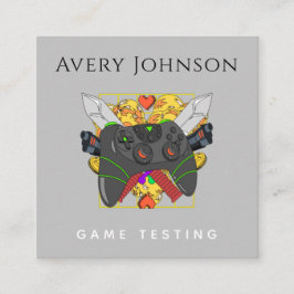 Moderne game-testende gamer Trendy Graphics Cool Vierkante Visitekaartje