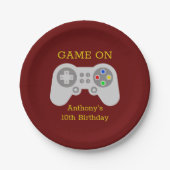 Moderne gamer elke leeftijd op aarde papieren bordje (Voorkant)