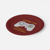 Moderne gamer elke leeftijd op aarde papieren bordje (Gekanteld)