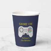 Moderne gamer elke leeftijd papieren bekers (Achterkant)
