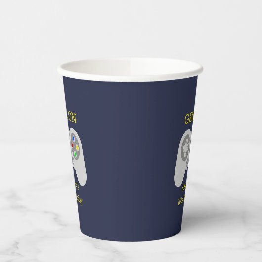 Moderne gamer elke leeftijd papieren bekers (Links)