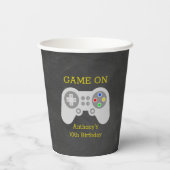 Moderne gamer elke leeftijd papieren bekers (Achterkant)