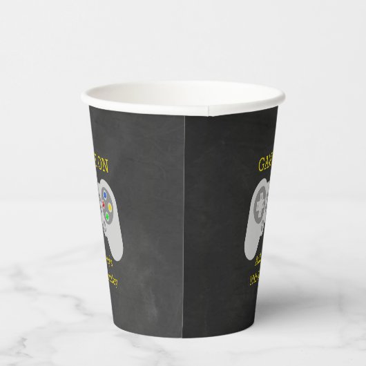 Moderne gamer elke leeftijd papieren bekers (Rechts)